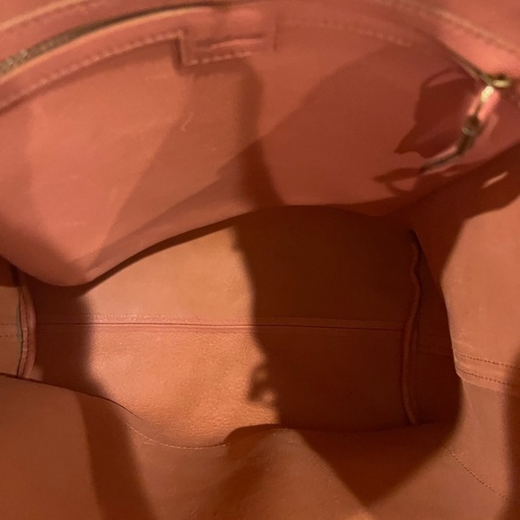 guc madewell medium transport tote in spiced rose Leather Tote adjustable strap - Picture 12 of 15